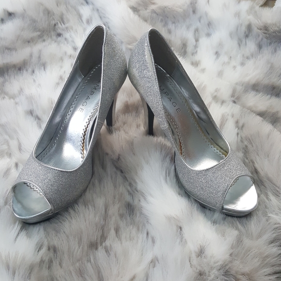 Rampage Shoes - Silver glitter heels